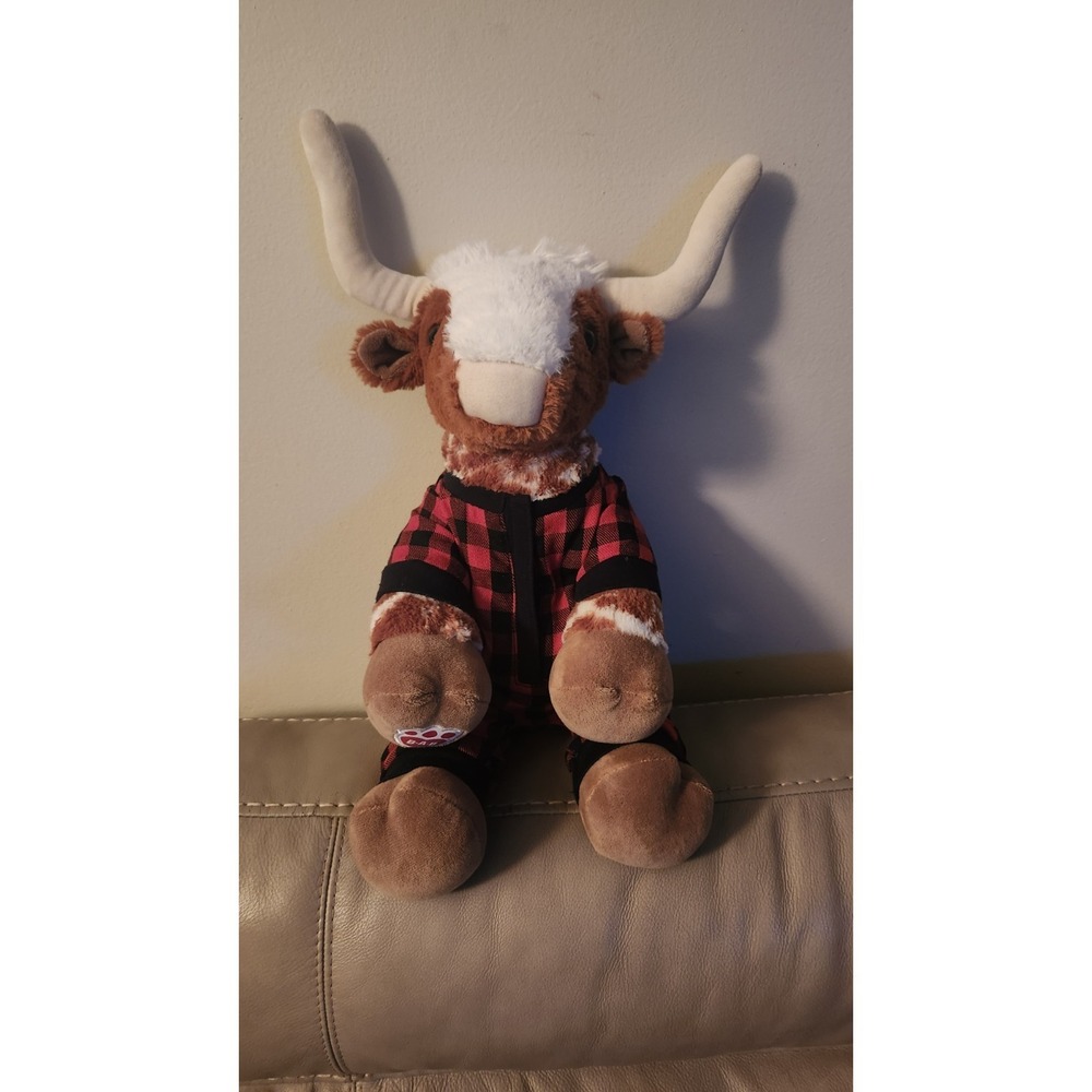 Build A‎ Bear TEXAS LONGHORN STEER BULL No Sound 12" Sitting BAB